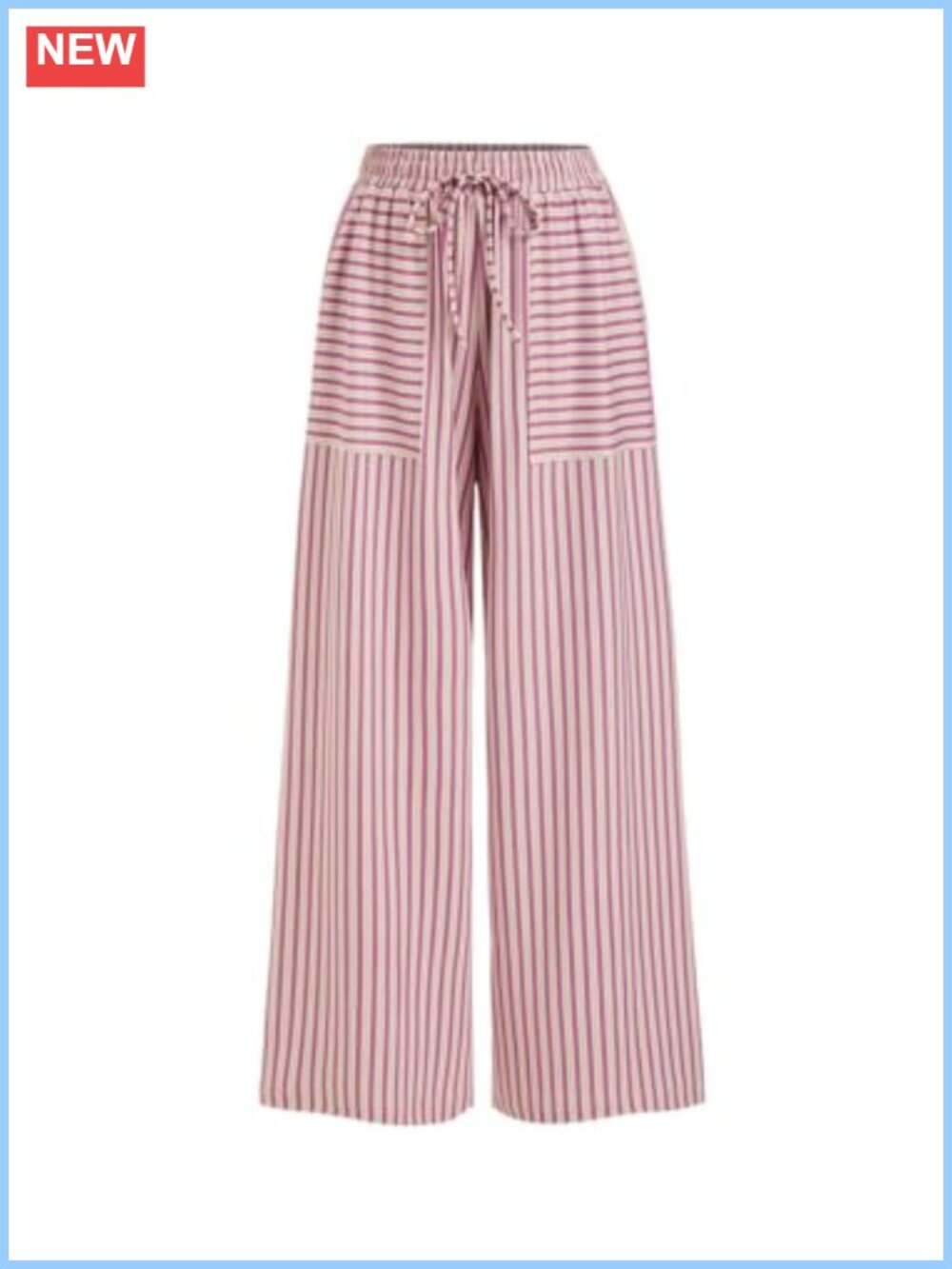 Wide Leg Palazzo Pants Lounge Striped Drawstring with Pockets High Waisted